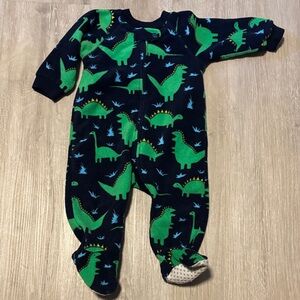 Dinosaur Print Kids One Piece - Green and Blue